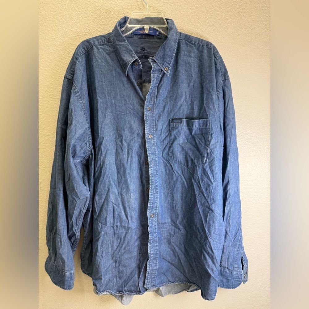 Pendleton Shirt Mens Size XL Blue Denim Button-Up Long Sleeve Western Casual
